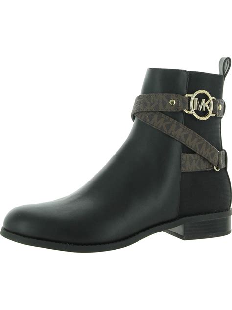 michael michael kors rory faux leather and logo ankle boot
